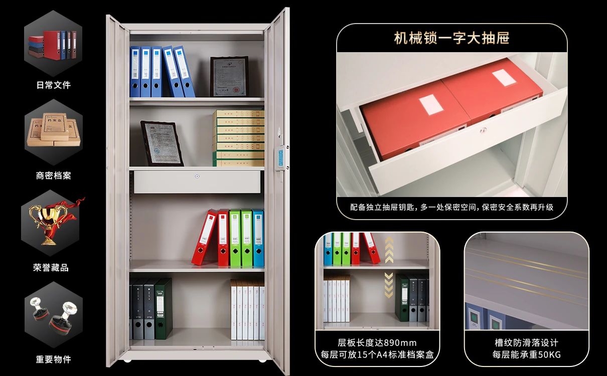 涉密载体分类存放至保密柜保密文件柜中